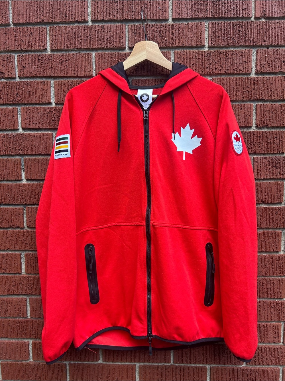 Team Canada Hudson’s Bay Olympic Full Zip Hoodie Jacket Red Men’s L
